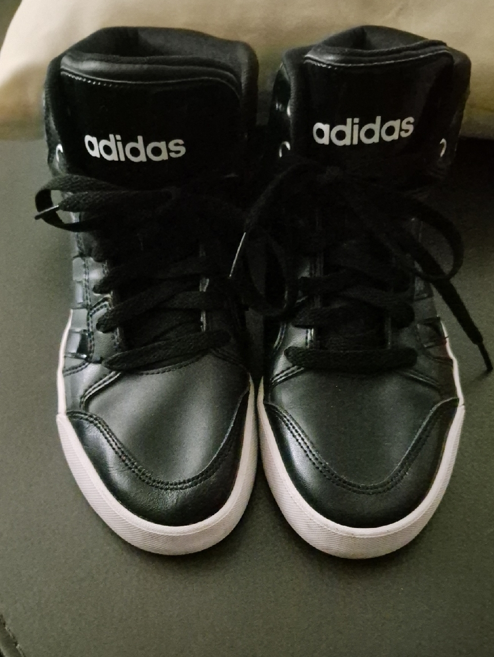 adidas Black High-Top Sneakers with White Trim